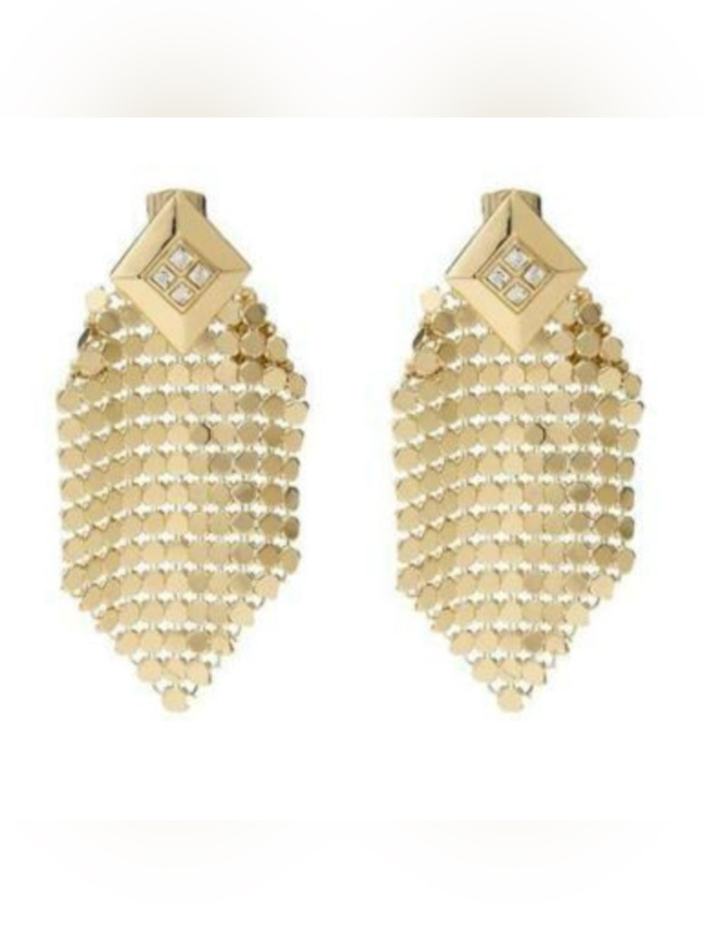 NEW EXPRESS X LUV AJ GOLD CASCADING CHAINMAILLE DIAMOND EARRINGS